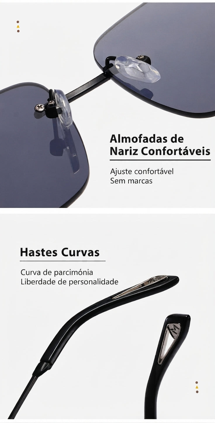 AUREN Mini Menorca | Rectangular Rimless – UV400 Timeless Eyewear