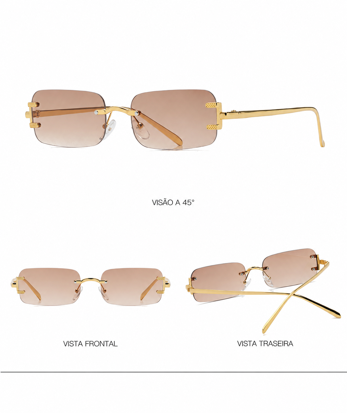 AUREN Crystal Formentera | Square Rimless – UV400 Timeless Eyewear