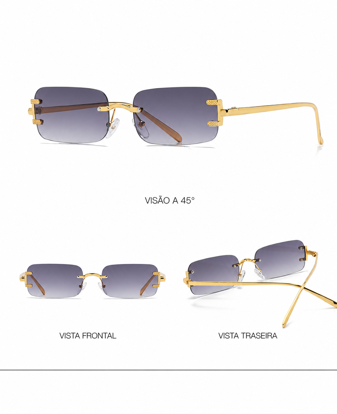 AUREN Crystal Formentera | Square Rimless – UV400 Timeless Eyewear
