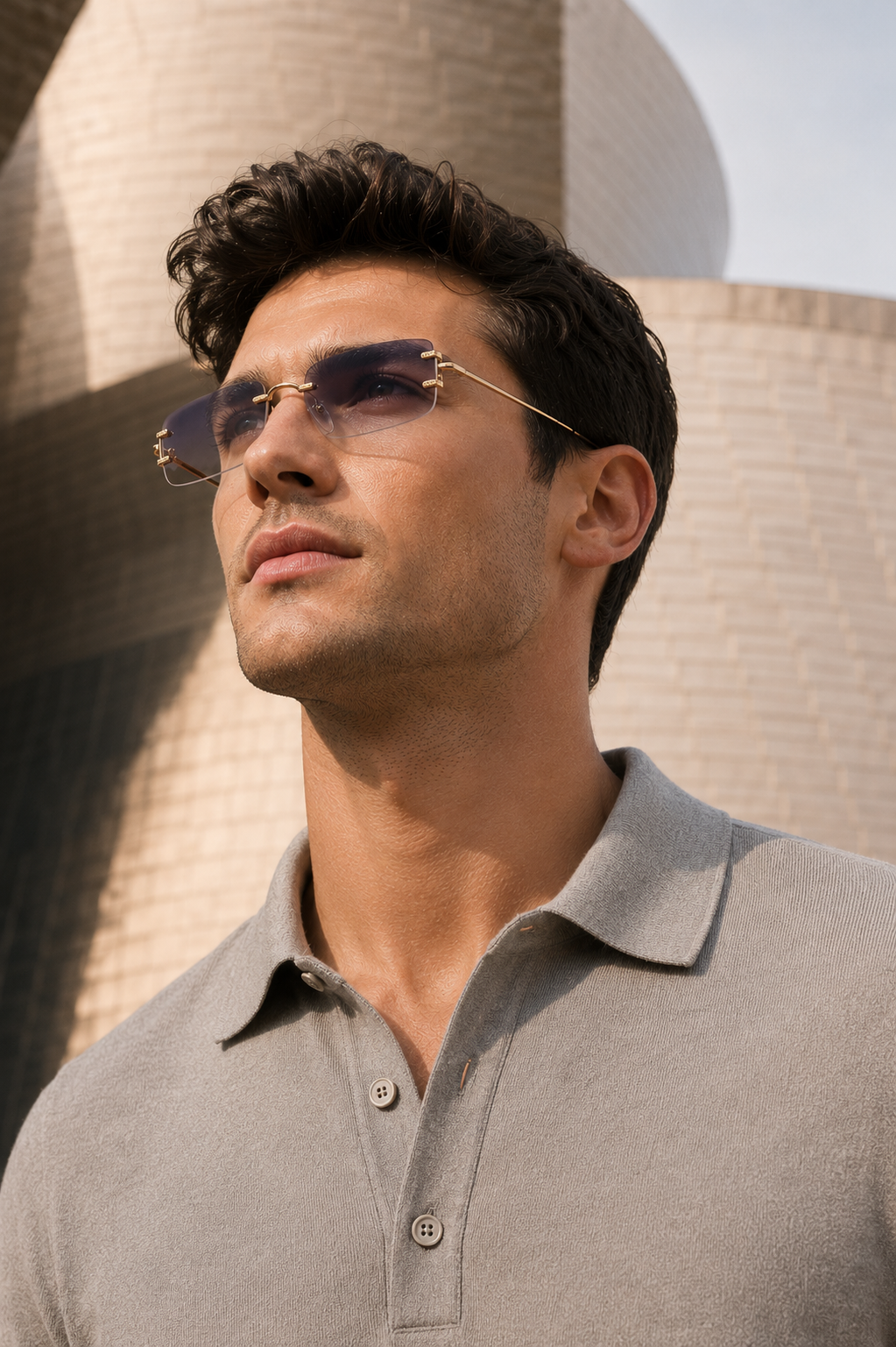 AUREN Crystal Formentera | Square Rimless – UV400 Timeless Eyewear