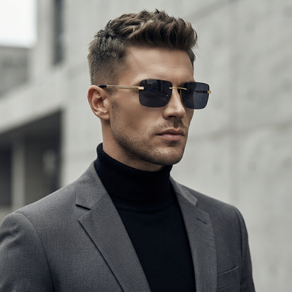 AUREN Mini Menorca | Rectangular Rimless – UV400 Timeless Eyewear